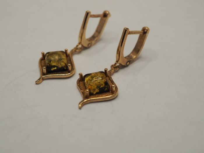 Серьги из серебра с Янтарём - 95